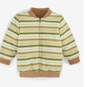 Baby boy reversible faux - Sherpa striped jacket